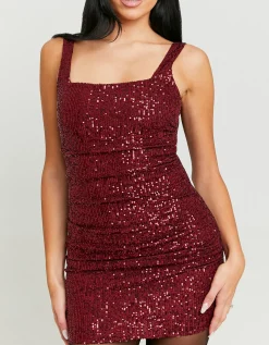 Vestito Corto Bordeaux con Paillettes^Tally Weijl Cheap