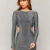 Vestito Corto Cut Out in Lurex Grigio^Tally Weijl Online