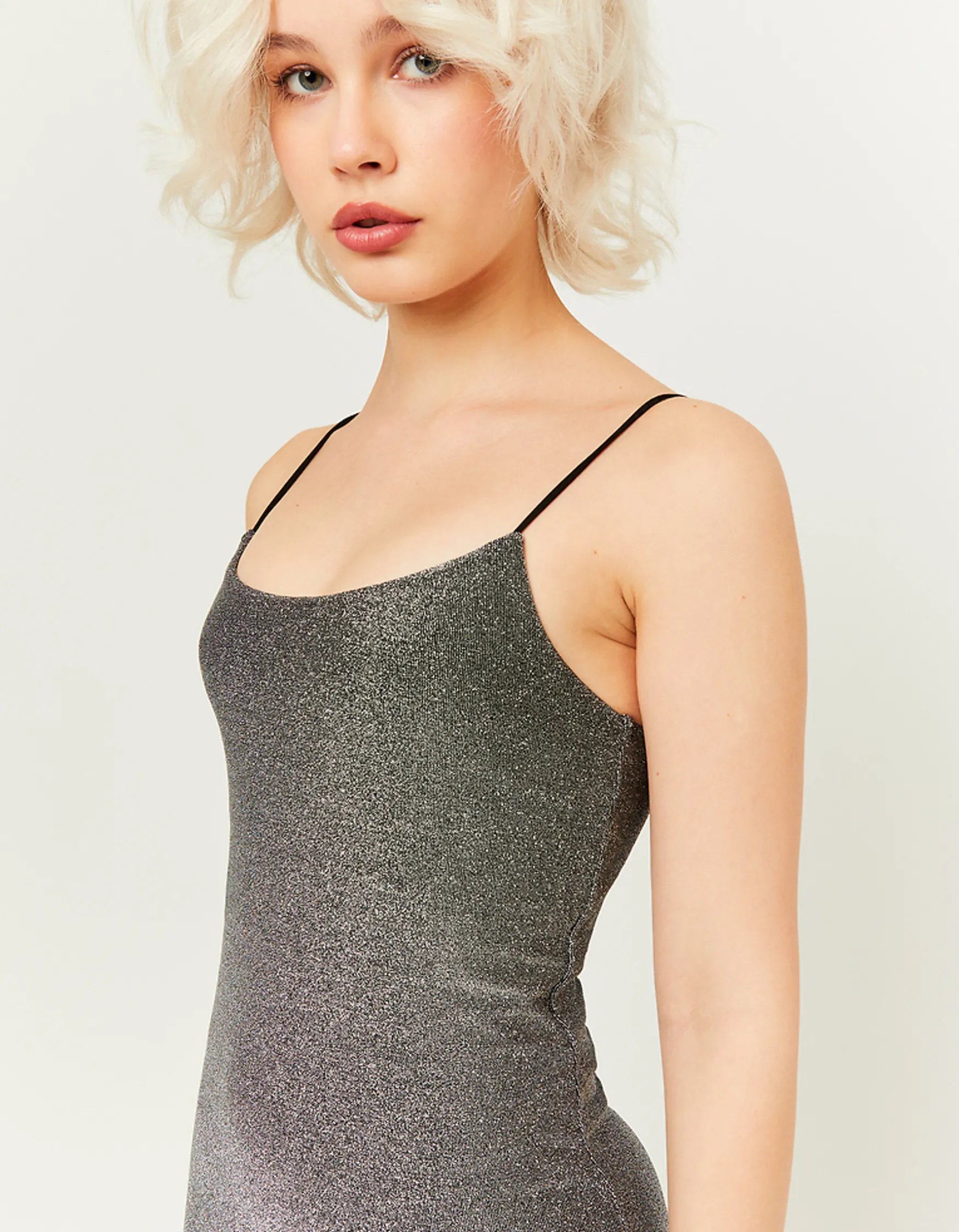 Vestito Corto in Lurex Grigio^Tally Weijl Fashion