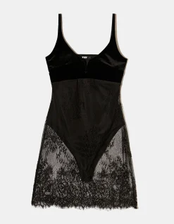 Vestito Corto in Pizzo con Scollatura in Velluto^Tally Weijl Outlet