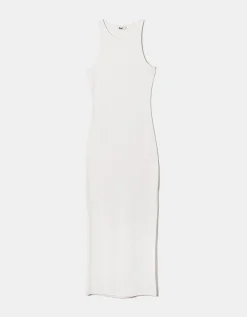 Vestito Midi Basico Bianco con Spacco Laterale^Tally Weijl Fashion
