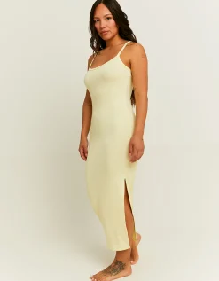 Vestito Midi Basico Giallo con Spacco^Tally Weijl Flash Sale