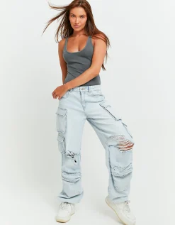 Jeans Cargo Parachute a Vita Media con Strappi^Tally Weijl Shop