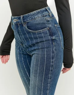 Jeans Flare Comfort Stretch a Vita Alta con Strass^Tally Weijl Outlet