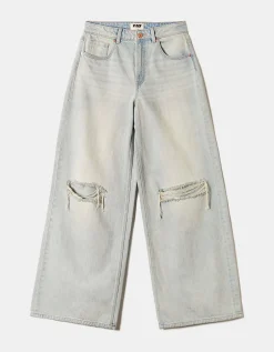 Jeans Palazzo a Vita Media con Strappi^Tally Weijl Outlet