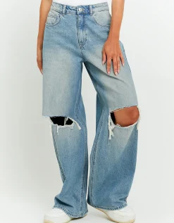Jeans Skater a Vita Media con Strappi^Tally Weijl Sale