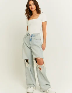 Jeans Skater a Vita Media con Strappi^Tally Weijl Store