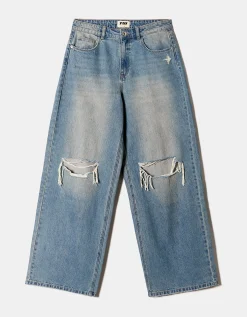 Jeans Skater a Vita Media con Strappi^Tally Weijl Sale