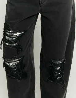 Jeans Skater con Strappi e Paillettes^Tally Weijl Outlet