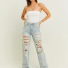 Jeans Straight Leg a Vita Alta con Strappi^Tally Weijl Discount
