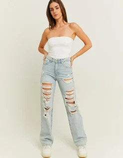 Jeans Straight Leg a Vita Alta con Strappi^Tally Weijl Discount