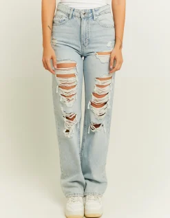 Jeans Straight Leg a Vita Alta con Strappi^Tally Weijl Discount