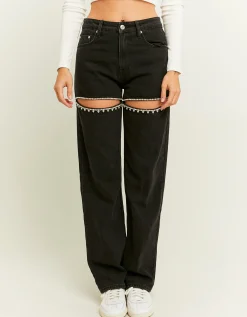 Jeans Straight Leg con Cut Out e Strass^Tally Weijl Online