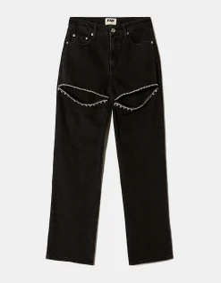 Jeans Straight Leg con Cut Out e Strass^Tally Weijl Online