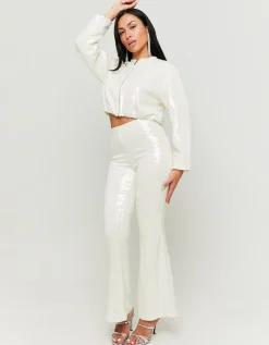 Leggings a Zampa Bianchi con Paillettes^Tally Weijl Online