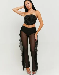 Leggings in Tulle Neri con Volants Laterali^Tally Weijl Cheap