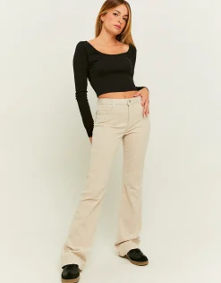 Pantalone Bootcut Grigio in Velluto a Coste^Tally Weijl New