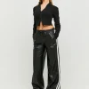 Pantalone Wide Leg in Finta Pelle Nera^Tally Weijl Clearance