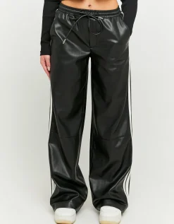 Pantalone Wide Leg in Finta Pelle Nera^Tally Weijl Clearance