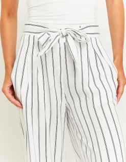 Pantaloni Wide Leg a Righe con Vita Elasticizzata^Tally Weijl Outlet