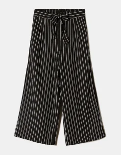 Pantaloni Wide Leg a Righe con Vita Elasticizzata^Tally Weijl Discount