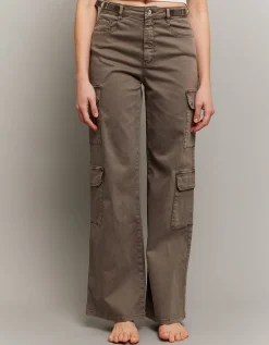 Pantaloni Wide Leg a Vita Alta Marroni^Tally Weijl Discount