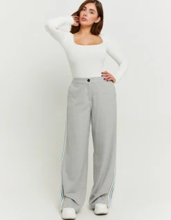 Pantaloni Wide Leg Grigi con Bande Laterali^Tally Weijl Cheap