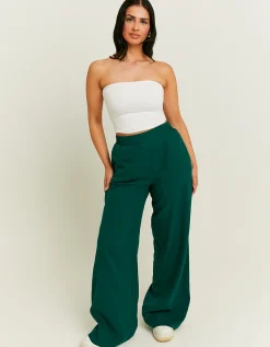 Pantaloni Wide Leg in Lino Verdi^Tally Weijl Cheap