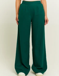 Pantaloni Wide Leg in Lino Verdi^Tally Weijl Cheap
