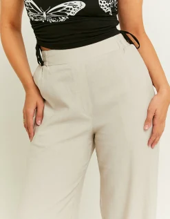 Pantaloni Wide Leg in Lino^Tally Weijl Clearance