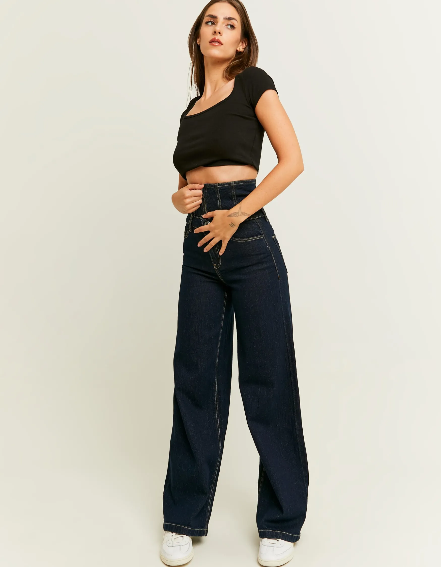 Wide Leg Jeans con Dettagli in Vita^Tally Weijl Best Sale